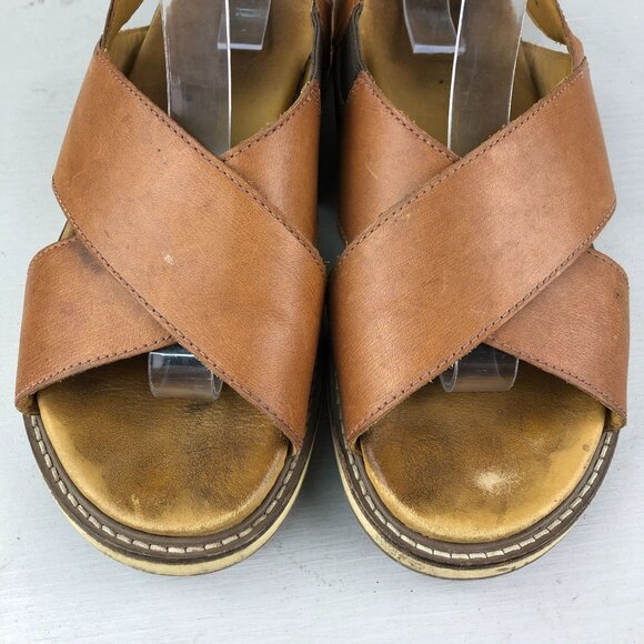 Keen Women's 9 Lana Brown Leather Open Toe Criss Cross Slingback Sandals FAIR - Picture 4 of 14